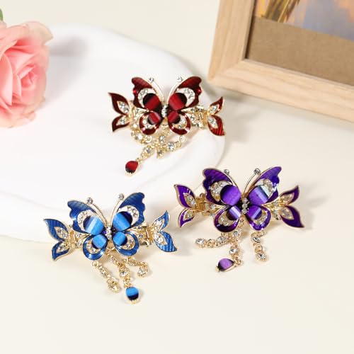 3 pinzas mariposa vintage en metal para cabello miniatura 4