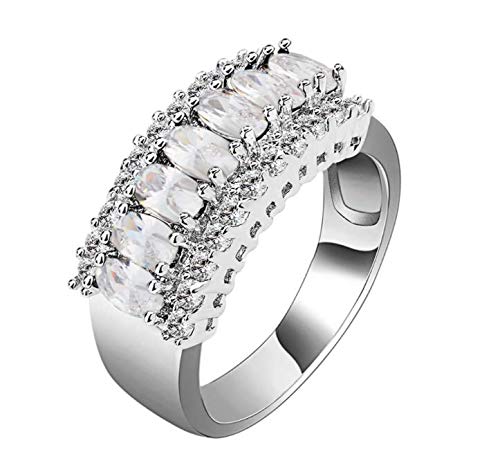 [Sakurakofu] ���f�B�[�X �����O �w�� �������f�U�C�� �}���`�J���[ �L���[�r�b�N�W���R�j�A �G���K���g �n�[�t�G�^�j�e�B �V���o�[�����O �W���G���[ �A�����M�[�Ή� (�z���C�g�T�t�@�C�A, 14)