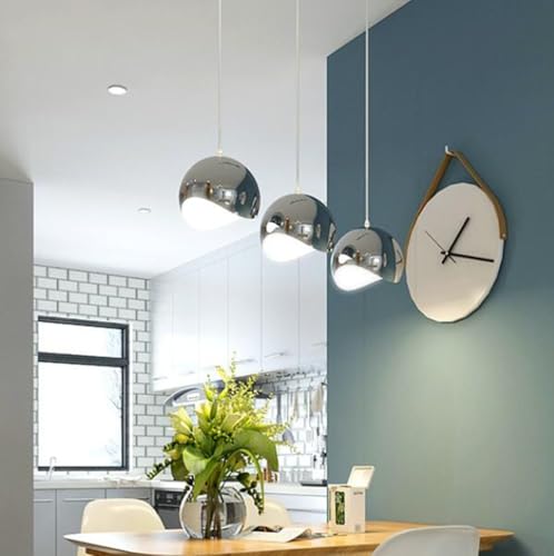Lampe à suspension créative en métal argenté CNCNSH avec douille E27 - 4