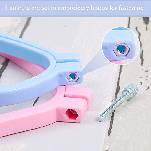 Caydo 5 Pieces Abs Plastic Embroidery Hoops Set, 5 Inch 6 Inch 10 Inch 12 Inch 15 Inch (5 Color) #TOP3