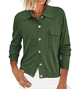PRETTYGARDEN Women's 2024 Fall Long Sleeve Knitted Button Down Shirts Lightweight Cardigan for Wo...