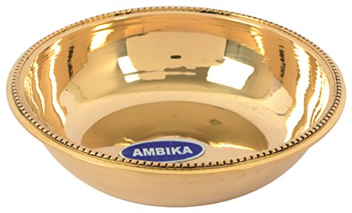 Image of Ambika Brass Dinner Set, 7-Piece, Service for 1, Gold