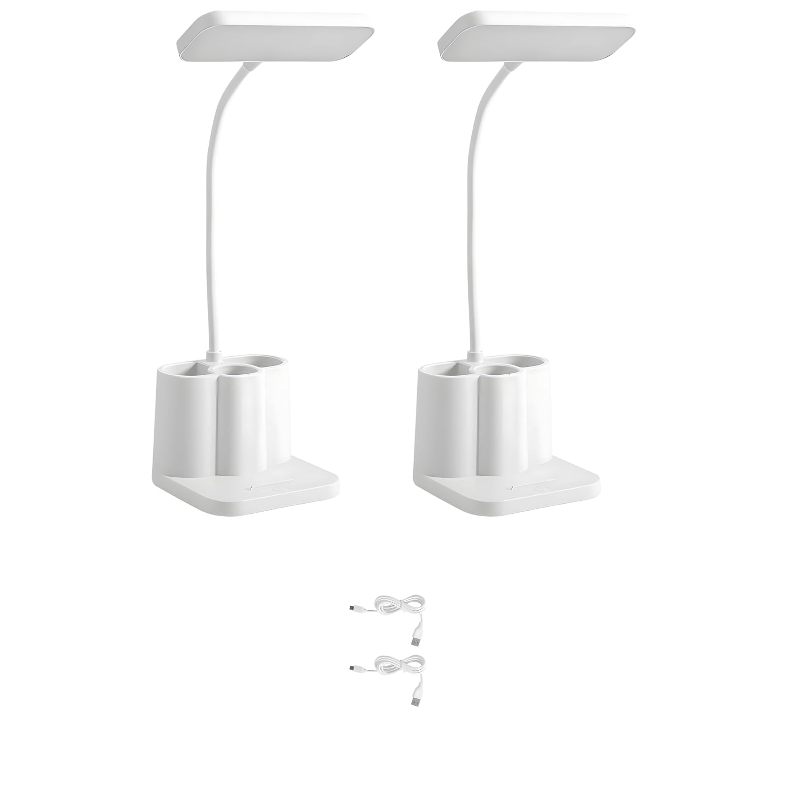 Lámpara de escritorio pequeña, luz de lectura LED con soporte para bolígrafo, lámpara de mesa recargable por USB, atenuación continua, temperatura de color ajustable, uso inalámbrico o con cable