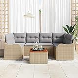 HOMEELIKE Garten Sofa Set 7 pcs Beige, wei? Gro?