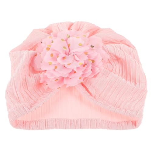 Newborn Elastic Hat for Boys Warm Decorative Beanie Cap Elegant Design for Spring Autumn Soft Comfortable Head Cover Accessory Pink