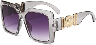 GuLiNiao Women Oversized Sunglasses Designer Luxury Square Sun Glasses UV400 Protection Flat Lens Women Beauty Design Sunglasses