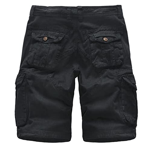 Shorts cargo para hombre QWENTMTNTY negro miniatura 2