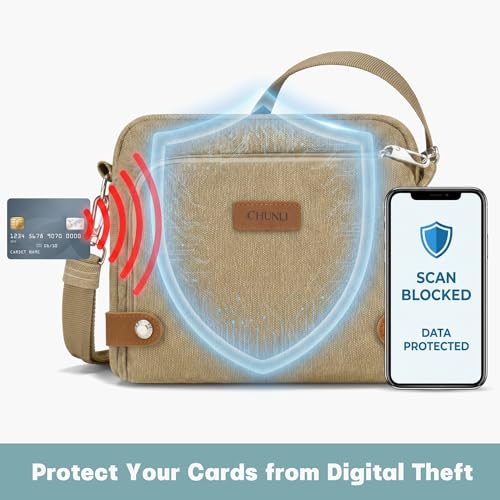 Image of Anti Theft Crossbody Bag for Women, RFID Blocking Travel Purse Slash Proof | CHUNLI Pickpocket Proof Crossbody Bags, Travel Purse Bag with Lockable Zippers & Slash Resistant Strap