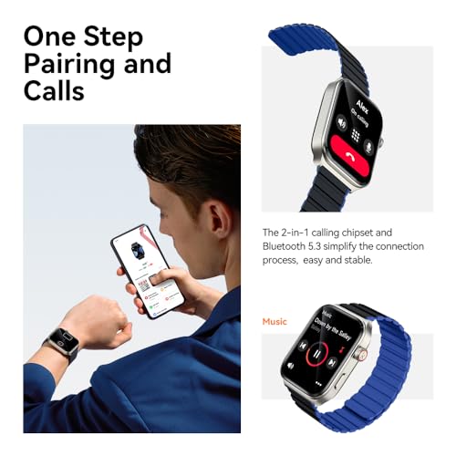 Smartwatch for Men Women(Answer/Make Call), Smart Watches Compatible with Android & iPhone, 2.01'' AMOLED Display Fitness Tracker Watch with Alexa, Heart Rate/Sleep/SpO2 Monitor, 3ATM Waterproof — view 5