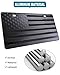 RCKJNJ American Flag License Plate for Front Bumper, Black Aluminum Car Tag Frame Cover with 3D Embossed USA Flag Pattern, with Screws, Metal Decals