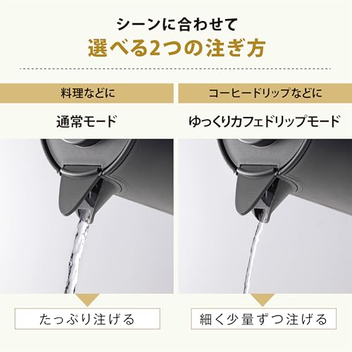象印マホービン(ZOJIRUSHI) 電気ケトル 0.8L STAN. ブラック CK-PA08-BA の商品画像 2