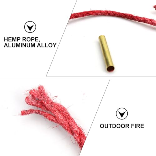 Cuerda de yute para encender fuego impermeable y cortavientos con tubos de aluminio Operitacx 4
