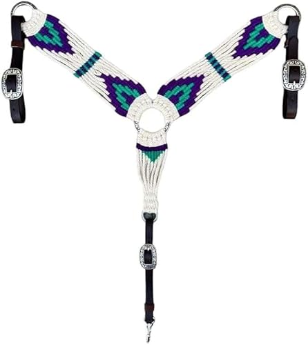 Cheval's Customize Handmade Western Multicolor Mohair Breast Collar for Horses - Horse Equestrian Tack Breast Collars Stylish & Durable