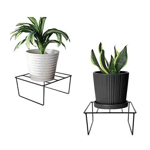 Image of NAYRA Black Color Strong Stylish Design Legs Metal Square stands For Plant Pot Flower Pot For Planter indoor and Outdoor (Square Stand -8)