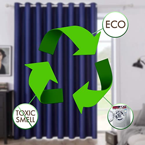 Miulee Room Divider Curtain Vertical Blinds Room Darkening Solid Wide Window Drapes Grommet Top Closet Door Curtains For Bedroom/Living Room/Patio Sliding Glass Door 1 Pc, 100 X 84 Inch Navy Blue #TOP7