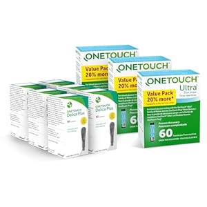 OneTouch Delica Plus Lancets and OneTouch Ultra Test Strips Bundle |Includes 180 Test Strips & 180 Lancets | Fine 30-Gauge Lancets for Diabetes Testing | Diabetic Supplies for Blood Sugar Monitor