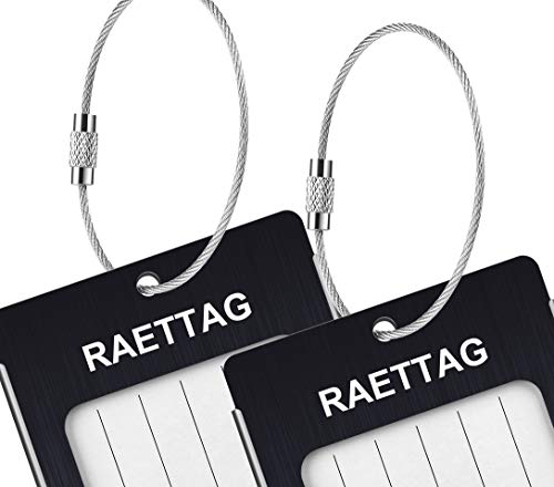 Luggage Tags, Llfsd Raettag Metal Suitcase Tags Travel Bag Id Identifier Luggage Tag (Black 4Pack) #TOP4