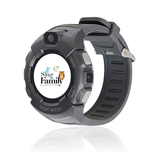 Reloj con GPS para niños Save Family Modelo Kids Sport. Smartwatch con botón SOS, Permite Llamadas y Mensajes. Incluye Cargador (Negro)