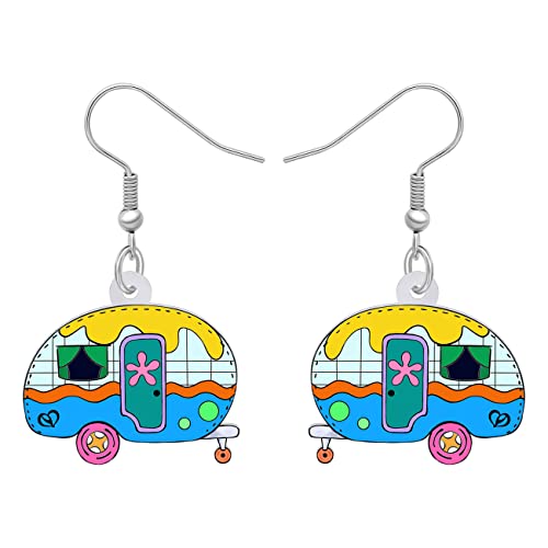 Bonsny Acrylic Drop Dangle Cartoon Funny Camper Van's Camping Car Earrings Jewelry For Women Girls Kids (Multi) #TOP17