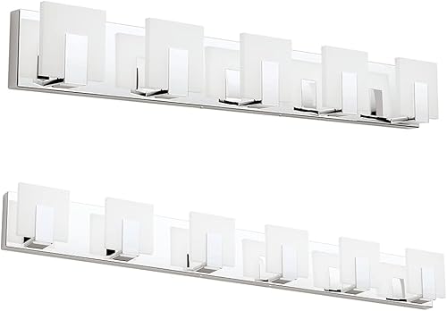 Aipsun Moderna lámpara LED de tocador para baño, acrílico blanco esmerilado, arriba y abajo, accesorios de pared sobre espejo
