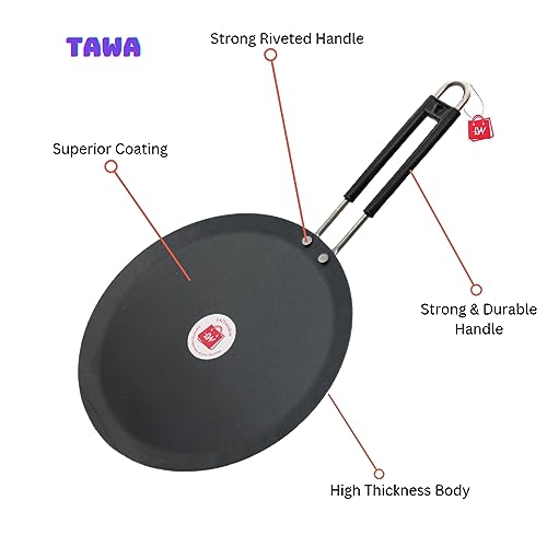 LAZYwindow Traditional Iron Deep Bottom Kadhai and Tawa (Induction Base) Combo Pack (Base Black) - Image 6
