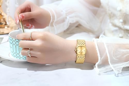 GAOFAN HOUR Gold Watches for Women Vintage Rectangle Small Ladies Watch with Stainless Steel Band,Water Resistant.Includes Strap Adjustment Tool.(Gold) GAOFAN HOUR Gold Watches for Women Vintage Rectangle Small Ladies Watch with Stainless Steel Band,Water Resistant.Includes Strap Adjustment Tool.(Gold) - Image 6