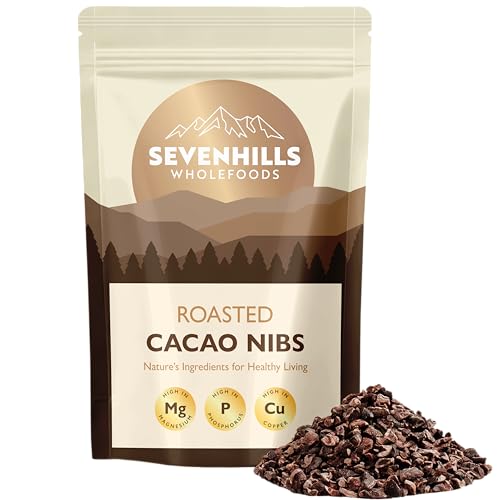 Sevenhills Wholefoods Roasted Cacao Nibs 200g ideal for granola overnight oats baking and snacking