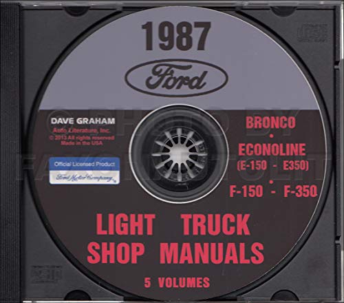 A MUST FOR OWNERS, MECHANICS & RESTORERS - THE 1987 FORD TRUCK, BRONCO, VAN & PICKUP REPAIR SHOP & SERVICE MANUAL CD F-150, F-250, F-350 87