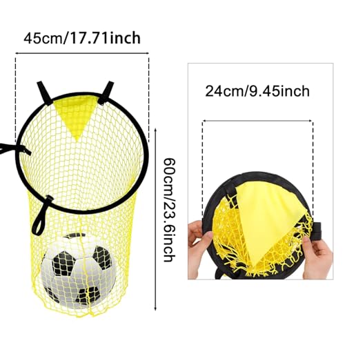 MOLHEM Foldable Football Goal Net 2 Pack, Durable & Portable Soccer Training Equipment, Top Bins Target for Shooting Practice, Backyard Games, Kids & Adults (Indoor/Outdoor Use) - Image 2