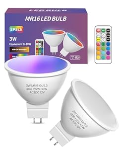 Lamptobe 3W RGBW MR16 LED Lampe 2er-Pack