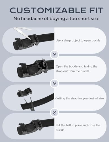 Ratchet Belts for Men, Dress Ratchet Belt Genuine Leather 1 3/8", Mens Belt with Automatic Alloy Buckle3