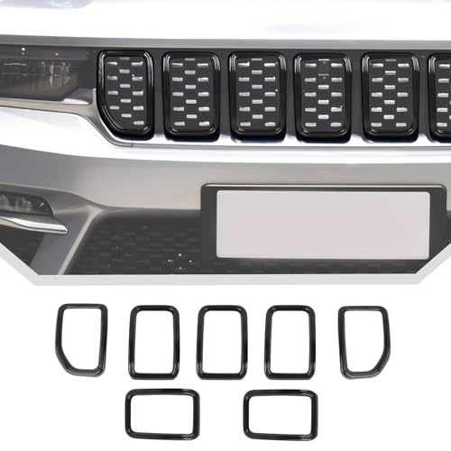 Image of 7PCS Grill Inserts Grille Trim Accessories for 2021+ Jeep Grand Cherokee (Black)