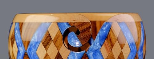 Image of Wooden Yarn Bowl for Knitting Yarn Bowl for Crocheting, Yarn Storage Bowl to Prevent Slipping, Wooden Yarn Holder, Best Gift for Crochet (#Design-6)