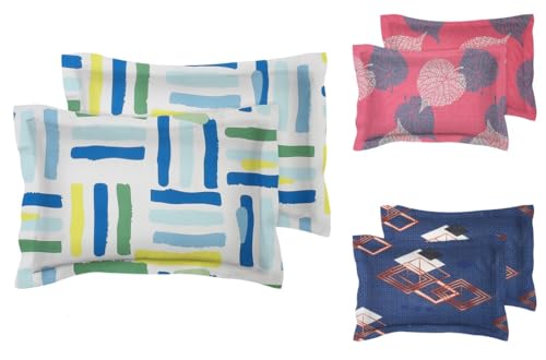 Image of BSB HOME Present Designer Printed 6 Piece 100% Pure Cotton Pillow Cover Set- 20 inch X30 inch Inches, (Multicolor7)
