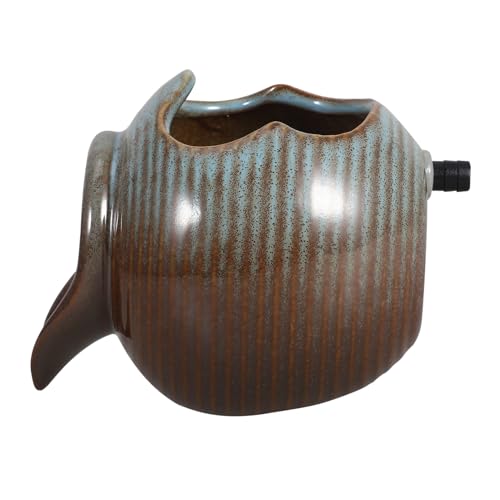 Ciieeo Ceramic Waterfall Jar Desktop Fountain Tabletop Fountain Decorative Landscape Spitter