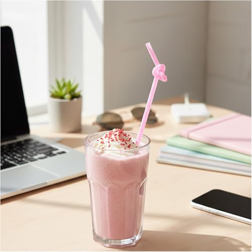 Pitillos rosados flexibles pack 400 unidades miniatura 4