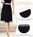 Lovasy 2 Pieces Half Slips for Women Long Underskirt Anti Static Satin Under Skirt with Floral Lace Trim Slip Dress for Skirts Dresses Black & Nude,3X-Large