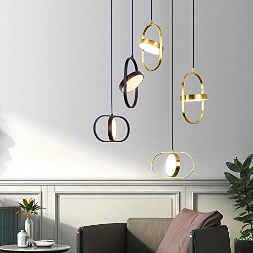 Lampe suspendue LED or moderne réglable pour salon