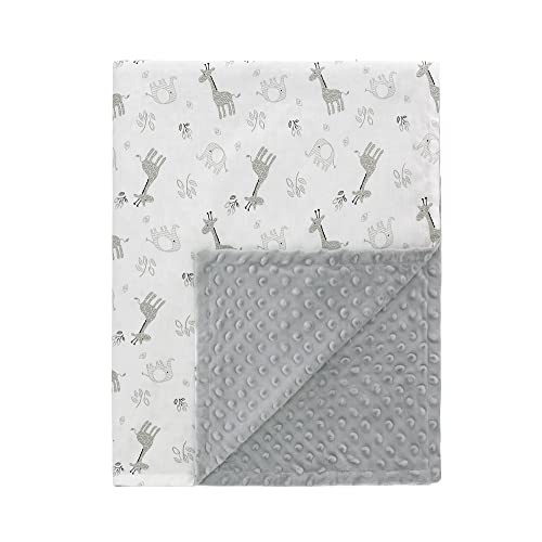 Image of Baby Blanket for Boys Girls Soft Micro Fleece Kids Baby Blanket Throw Blanket with Dotted Backing Shower Gifts 40x30 Inches (Giraffe Elephant)