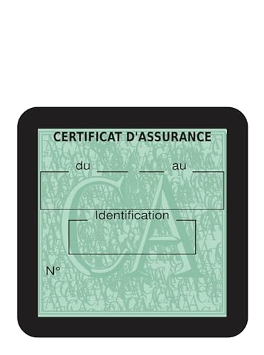 HADEXIA Porte Vignette Assurance Pare Brise Voiture Neutre | Étui Simple Pochette Adhésive Autocollant Sticker Noir