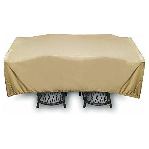 Two Dogs Designs 2D-PF96965 Home and Garden Square Table Set Cover With Level 4 UV Protection, 96-Inch, Khaki
