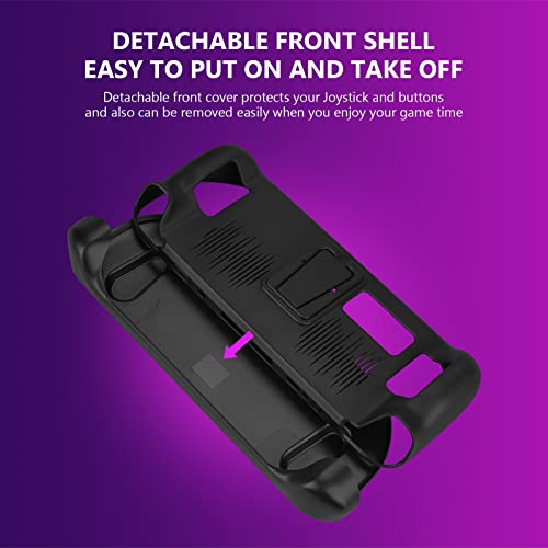 Image of Geekria Kickstand Case Compatible with Steam Deck, TPU Cover Protector with Stand Base, Non-Slip and Anti-Scratch Sleeve (Black)