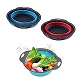 FUNCIONAL: estos colador de cocina son adecuados para lavar la mayoría de los alimentos como verduras, pasta, frutas, verduras de hoja y para escurrir fideos o alimentos enlatados.