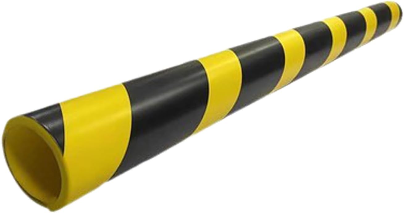 39" Foam Edge Protector, High-Visibility Self-Adhesive Round Pipe Bumper Guard with Black Yellow Stripes, Industrial Safety Edge Padding for Playgrounds Garages(Large Round,10PCS)