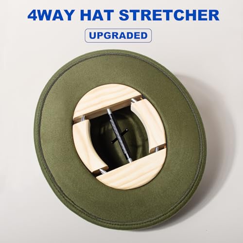 Image of 4 Way Hat Stretcher, Hat Stretcher for Fitted Hats, Heavy Duty Hats Shaper Extender w. Lever Wrench for Men All Kind of Caps