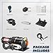 HEDGFOX 3500lb Electric Power Winch Kit Synthetic Rope Waterproof IP65 with Wireless Remote Control and Mini Rocker Switch for ATV UTV Towing, Off-Road Recovery Applications