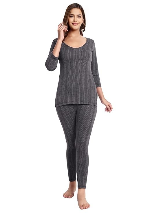 REVEXO Ladies Thermal Inner wear Set for Winter Top and Trouser/Female Thermal/Ladies Thermal Set.