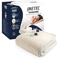 Imetec Adapto Scaldasonno Matrimoniale 150x160 - Scaldaletto Elettrico 100% Lana Merino, Basso...
