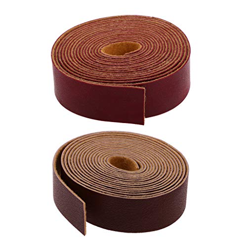Baoblaze 2pcs 10 Metros Tiras de Cuero Artesanales Correa de 2cm de...