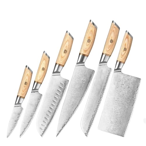 Set Cuchillos Cocina 6 Piezas Acero Inox Base